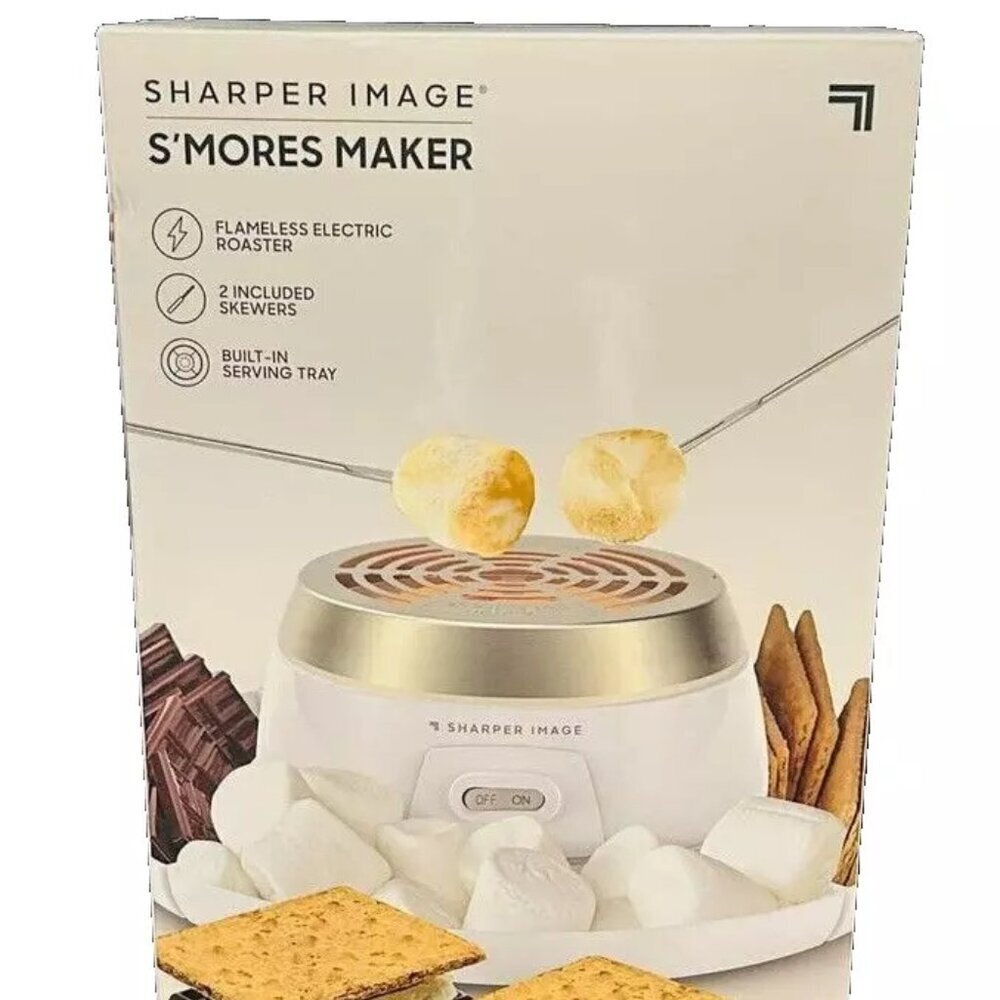NEW Sharper Image Tabletop S'mores Maker w/ Serving Tray & Skewers